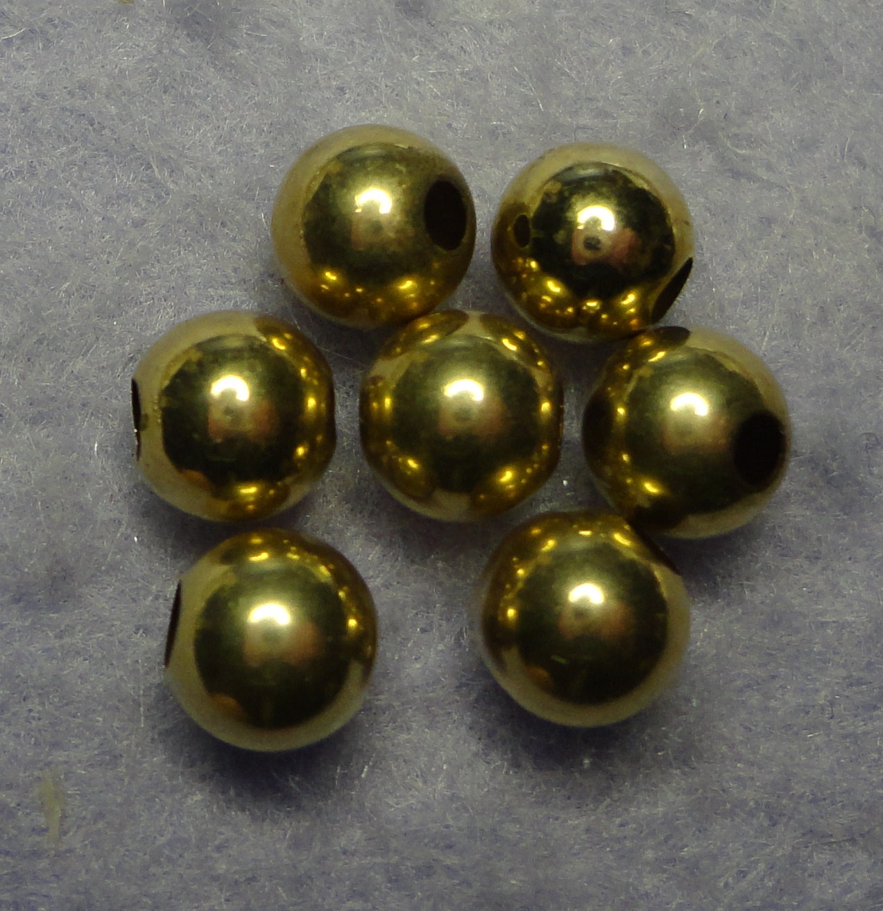 14 KT SOLID GOLD BEADS 5MM 6 PCS